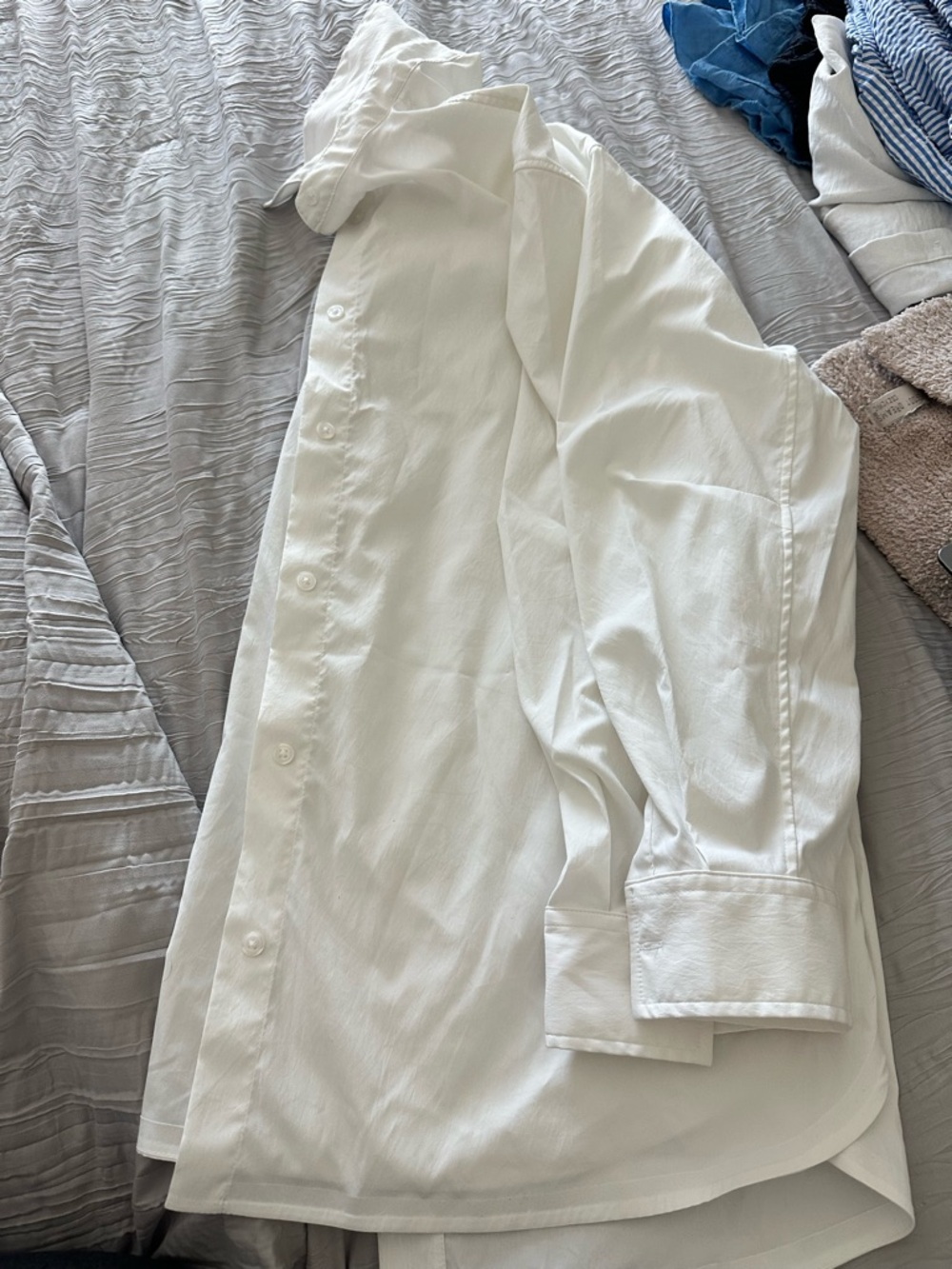 Athleta White Button-Front Shirt